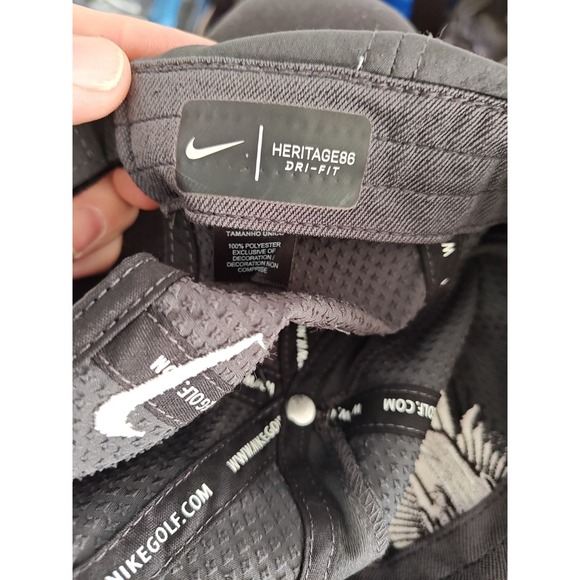 NWT Nike Golf Hat Lightweight Gray Black 247077-060 Art Deco Skyscraper Logo - Picture 9 of 12